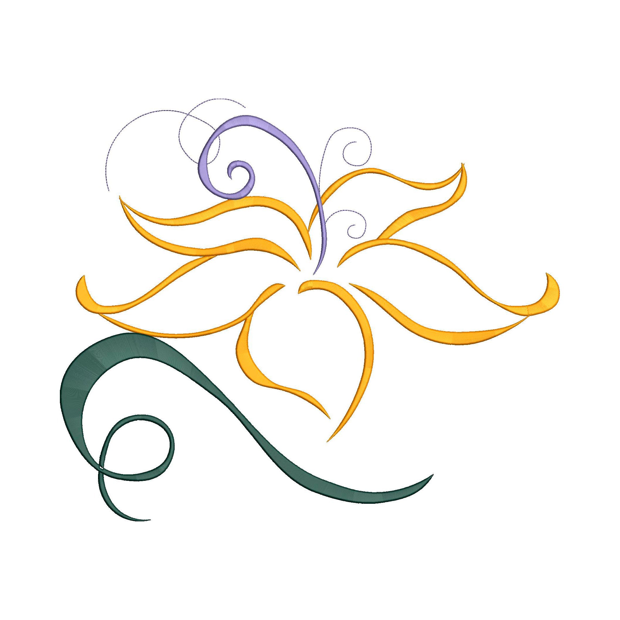 Abstract Princess Rapunzel Logo Machine Embroidery. – Purple Cow