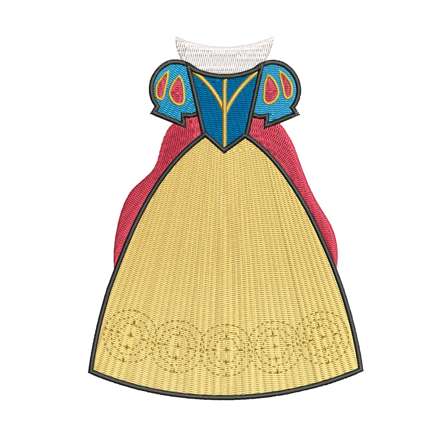 BUNDLE - Disney Princess Dress Machine Embroidery Design. BONUS - Hat design included.