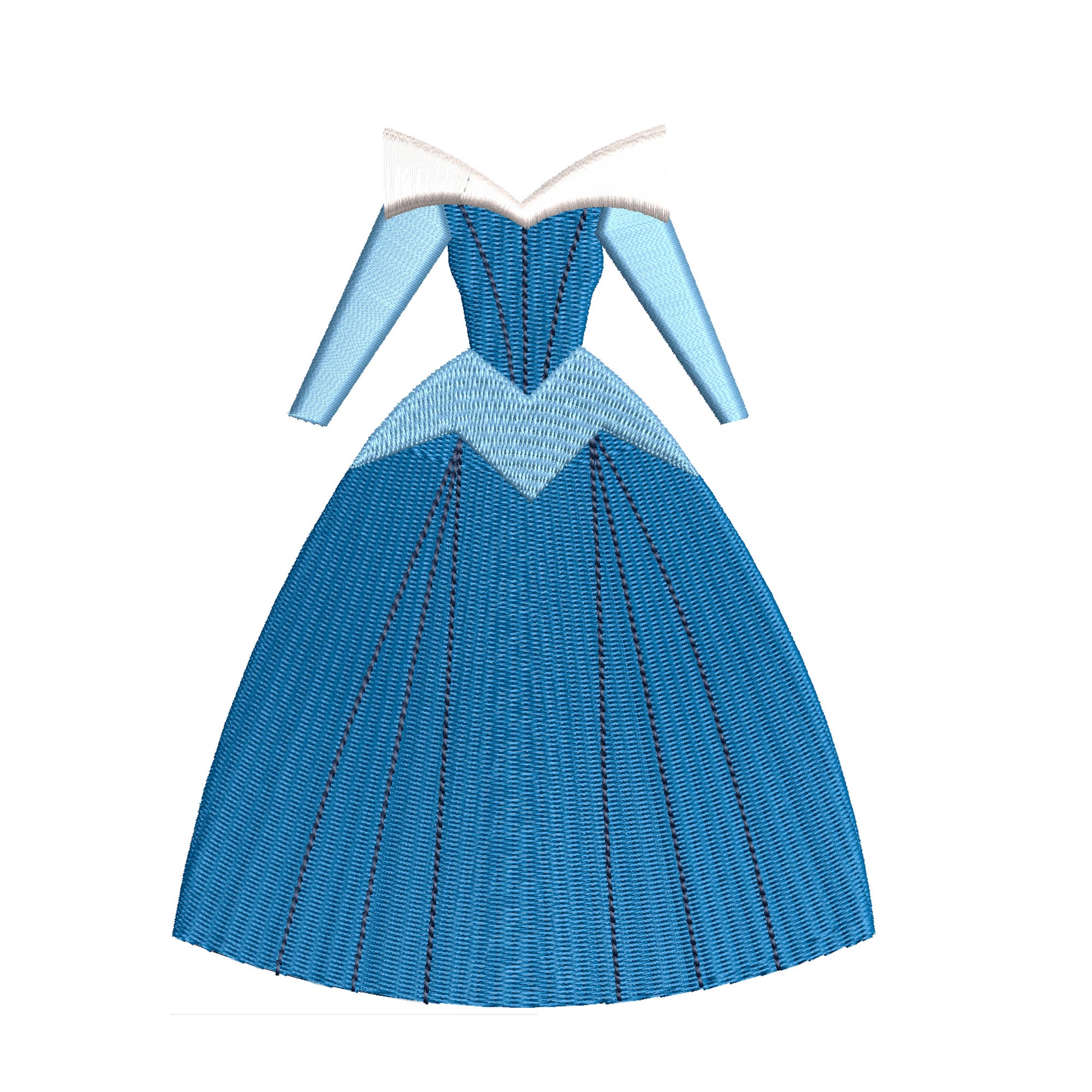 princess dress embroidery design Princess Gown Color Dolls Embroidery Design
