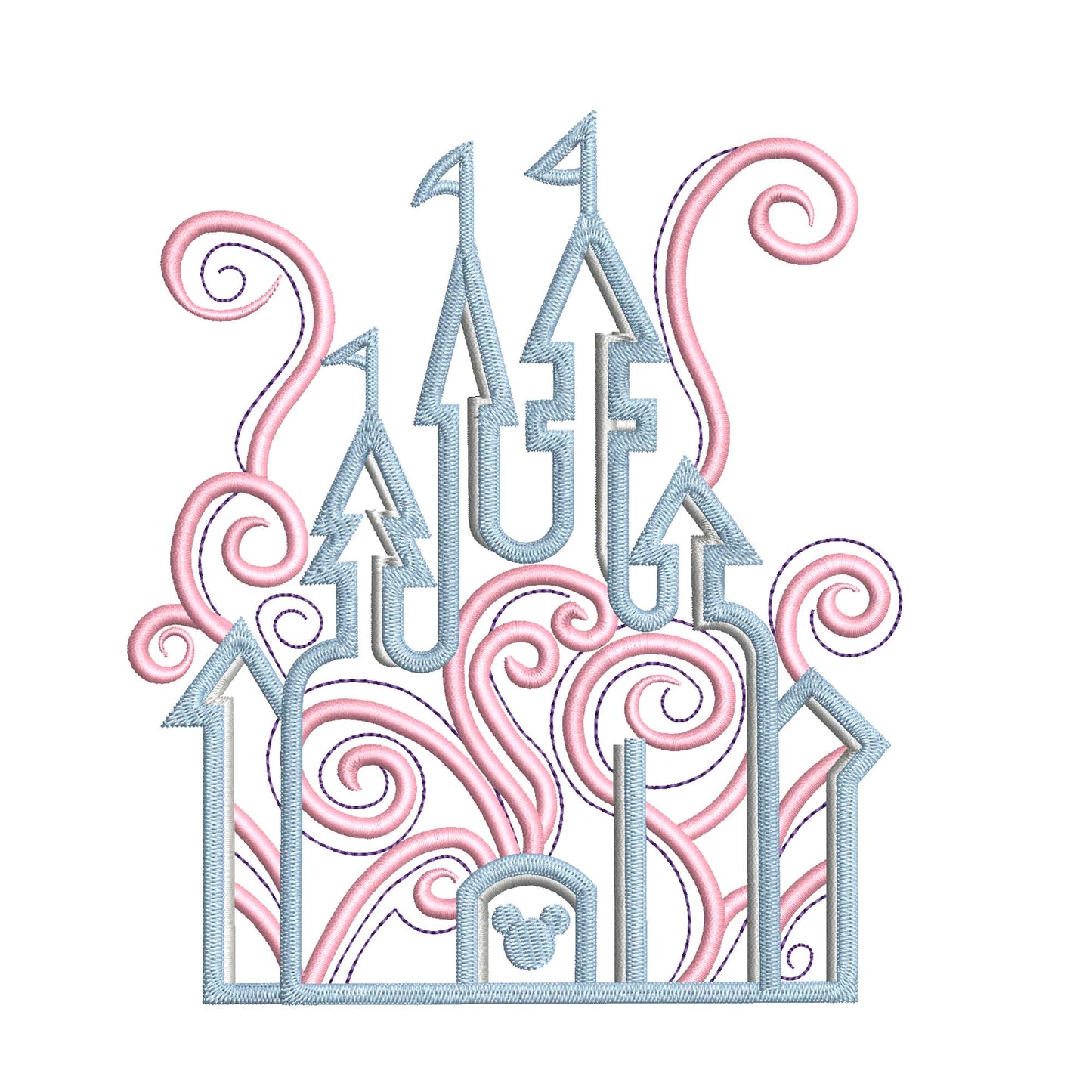 Castle Inspired Machine Embroidery Design.