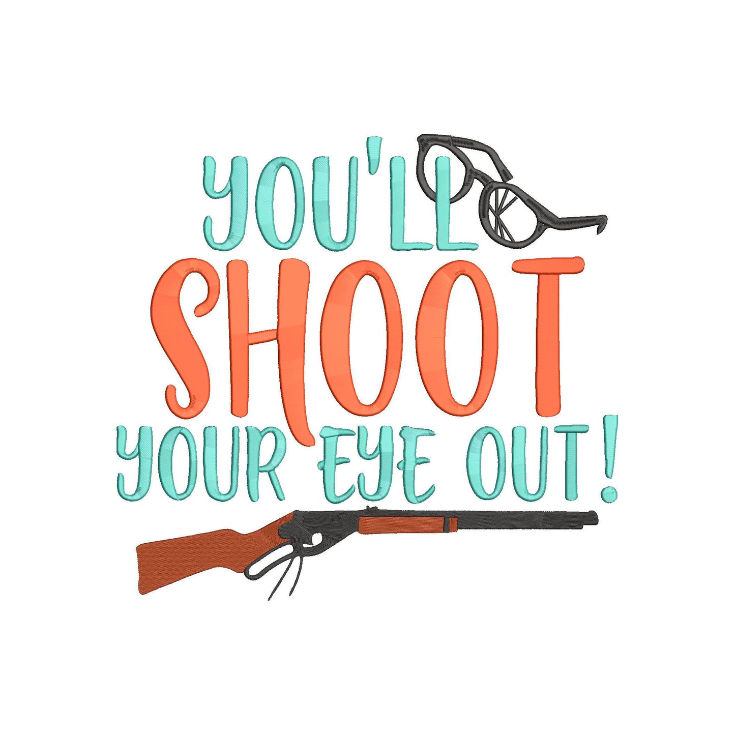 BUNDLE - Inspired by  A Christmas Story Movie You'll Shoot Your Eye Out!  Machine Embroidery Designs.  3 Designs 6 sizes