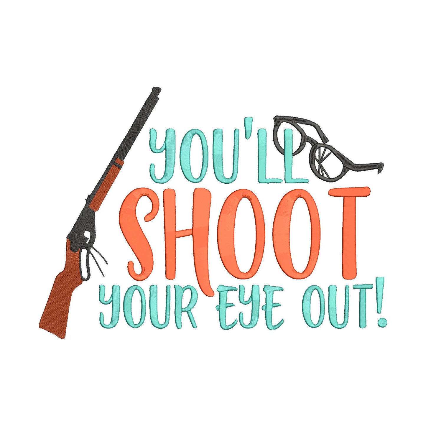 BUNDLE - Inspired by  A Christmas Story Movie You'll Shoot Your Eye Out!  Machine Embroidery Designs.  3 Designs 6 sizes