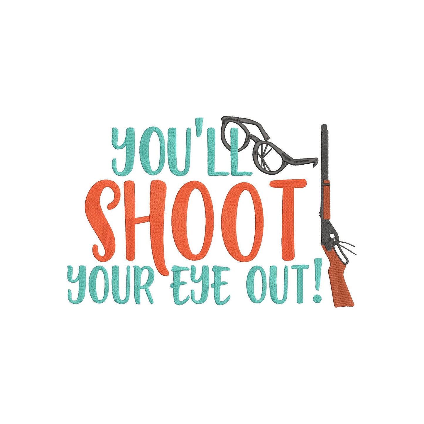 BUNDLE - Inspired by  A Christmas Story Movie You'll Shoot Your Eye Out!  Machine Embroidery Designs.  3 Designs 6 sizes