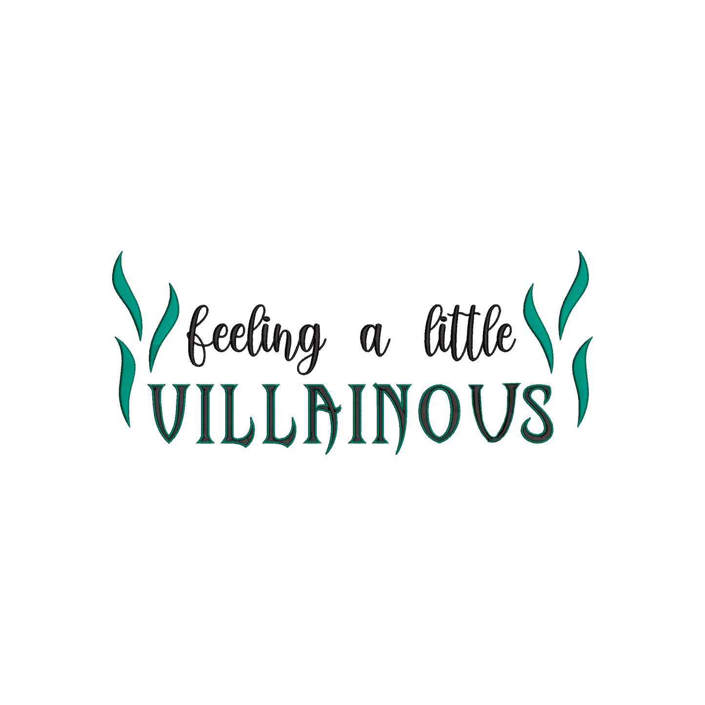 Feeling a little Villainous.  Machine Embroidery Design.  Hat Embroidery Design Included. 5 sizes